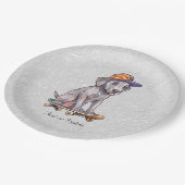 Assiettes En Carton Aquarelle Grande plaque de papier gris (Angle)