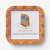 Assiettes En Carton Aquarelle Halloween Merci de gâteau d'anniversaire (Recto)