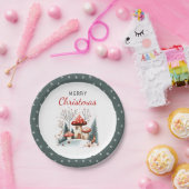 Assiettes En Carton Aquarelle hiver Bois Joyeux Noël (Fête)