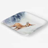 Assiettes En Carton Aquarelle Hiver Faune (Angulaire)