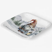 Assiettes En Carton Aquarelle hiver Gnome de Noël (Angulaire)