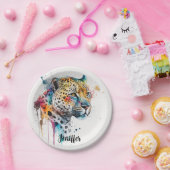 Assiettes En Carton Aquarelle Jaguar (Fête)