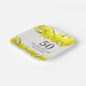 Assiettes En Carton Aquarelle jaune jonquille 50e fête d'anniversaire (Angulaire)