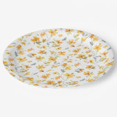 Assiettes En Carton Aquarelle jaune joyeux (Angle)