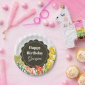 Assiettes En Carton Aquarelle Jaune Orange Fleurs de printemps (Fête)