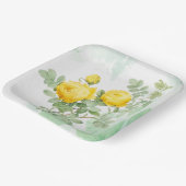 Assiettes En Carton Aquarelle Jaune Rose Jardin Fleur Nature Art (Angulaire)