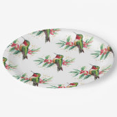 Assiettes En Carton Aquarelle Joyeux colibri de Noël (Angle)