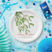 Assiettes En Carton Aquarelle Joyeux Noël Berry Branches (Fête)