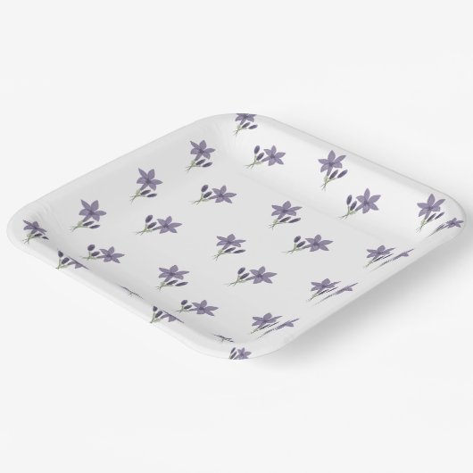 Assiettes En Carton Aquarelle Lavender Floral (Angulaire)