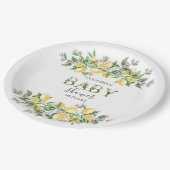 Assiettes En Carton Aquarelle Lemons Fleurs Botaniques (Angle)