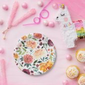 Assiettes En Carton Aquarelle Les fleurs d'automne Automne Motif botan (Fête)