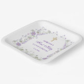 Assiettes En Carton Aquarelle Lilac Fleurs Arc Première communion (Angulaire)