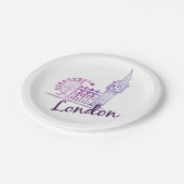 Assiettes En Carton Aquarelle Londres Plaques de papier Big Ben - brit (Angle)