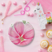 Assiettes En Carton Aquarelle Magenta Bloom (Fête)