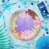 Assiettes En Carton Aquarelle magique Succulents pourpre (Fête)