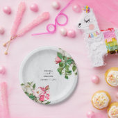 Assiettes En Carton Aquarelle Magnolia Fleurs Mariage (Fête)