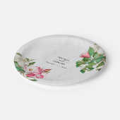 Assiettes En Carton Aquarelle Magnolia Fleurs Mariage (Angle)