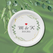 Assiettes En Carton Aquarelle Mariage de verdure