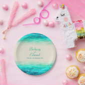 Assiettes En Carton Aquarelle mariage mer sable papier personnalisé pl (Fête)