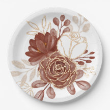 Aquarelle Maron Gold Floral