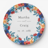 Assiettes En Carton Aquarelle mexicaine Fleur Mariage (Devant)