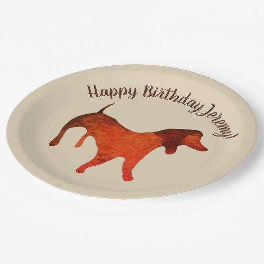 Assiettes En Carton Aquarelle mignonne Chien, Plaques papier personnal (Angle)