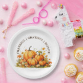 Assiettes En Carton Aquarelle mignonne Citrouilles Merci Grateful béni (Fête)