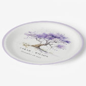 Assiettes En Carton Aquarelle minimale Lilac Jacaranda Mariage arbre (Angle)