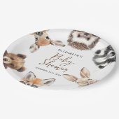 Assiettes En Carton Aquarelle moderne Bois Animaux Bébé (Angle)