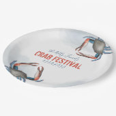 Assiettes En Carton Aquarelle moderne Crabe bleu rustique élégant (Angle)