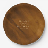 Assiettes En Carton Aquarelle moderne Mariage Gold ID816 (Devant)