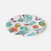 Assiettes En Carton Aquarelle moderne Motif de plage Tropical (Angle)