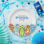 Assiettes En Carton Aquarelle Moderne Piscine Simple Flip Flops (Fête)