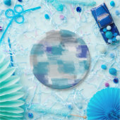 Assiettes En Carton Aquarelle moderne turquoise et gris Art Abstrait (Fête)