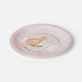 Assiettes En Carton Aquarelle moderne Valentine's Day Fox (Angle)