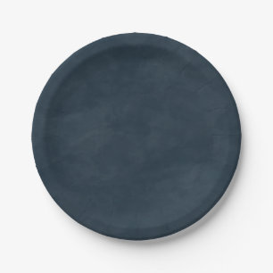 Assiettes En Carton Aquarelle modifiable couleur bleu marine simple