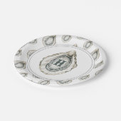 Assiettes En Carton Aquarelle Monogramme Huître côtière (Angle)