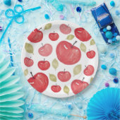 Assiettes En Carton Aquarelle Motif Apple peinte à la main (Fête)