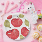 Assiettes En Carton Aquarelle Motif Apple peinte à la main (Fête)