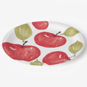 Assiettes En Carton Aquarelle Motif Apple peinte à la main (Angle)