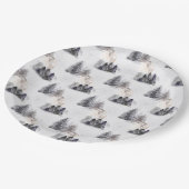 Assiettes En Carton Aquarelle Motif de vacances d'hiver (Angle)