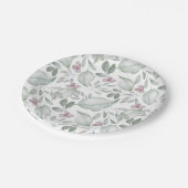 Assiettes En Carton Aquarelle Motif vert Sage (Angle)