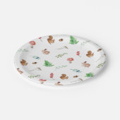 Assiettes En Carton Aquarelle Nature Forêt Animaux, Plante (Angle)
