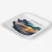 Assiettes En Carton Aquarelle Nautical Beach Scene Mariage (Angulaire)
