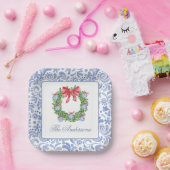 Assiettes En Carton Aquarelle Noël Chinoiserie Ornement Wreath (Fête)