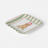 Assiettes En Carton Aquarelle Noël Père Noël Chien Personnalisé (Angulaire)