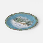 Assiettes En Carton Aquarelle Noël Woodland Winter Personnalisé (Angle)