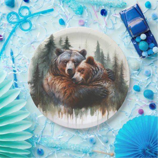 Assiettes En Carton Aquarelle Oears Rustic Wilderness Mariage (Fête)