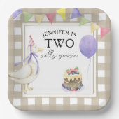 Assiettes En Carton Aquarelle Oie 2e anniversaire (Recto)