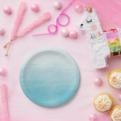 Assiettes En Carton Aquarelle Ombre de bonheur d'Aqua (Fête)